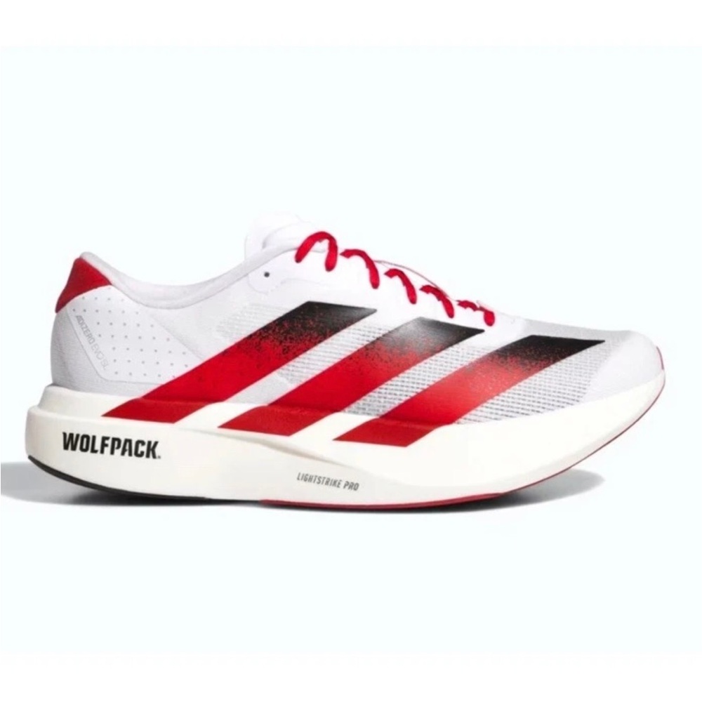 Adidas Adizero Evo SL NC State White Red Running Shoes JQ4571 Men's Size 6.5